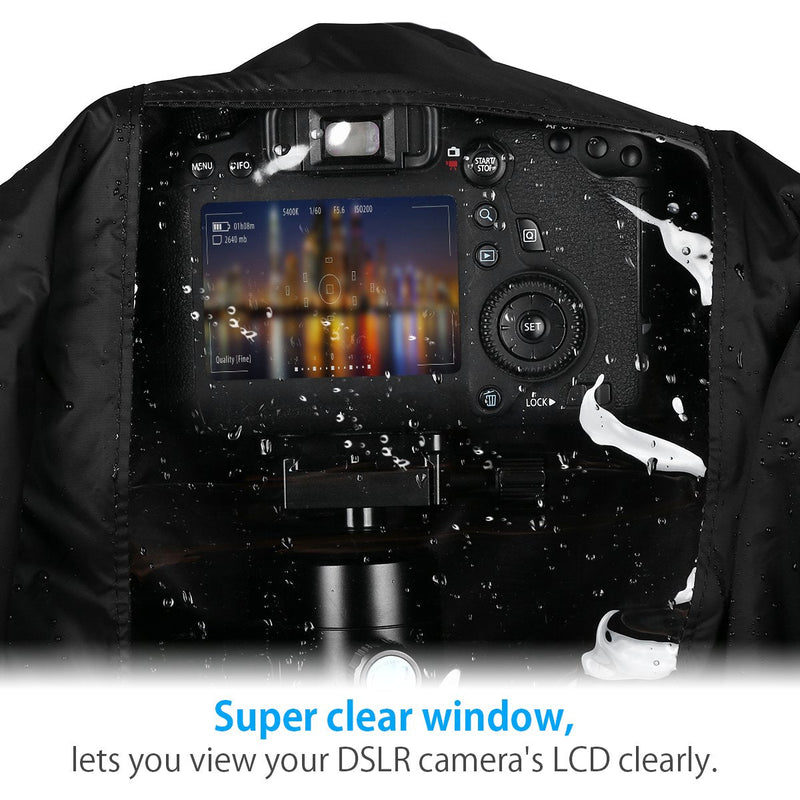 Powerextra Professional Waterproof Camera Rain Cover Protector for Nikon Sony Pentax and Other Digital SLR Cameras, Great for Rain Dirt Sand Snow Protection (Black)