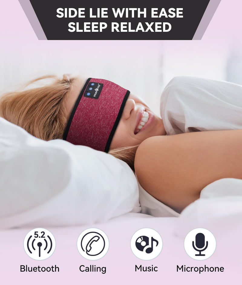 MUSICOZY Sleep Headphones Bluetooth Headband Wireless Music Headband Headphones, Earbuds IPX6 Waterproof for Side Sleepers Women Men Workout Running Insomnia Travel Yoga Cool Gadgets Unique Gift 2 Pcs