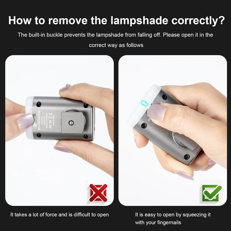 F12 Mini Camera Flash Speedlite for Canon/Nikon/Fuji/Sony/Ricoh GR3/GR3X Digital Film Cameras, Portable Mini Hot Shoe Flashlight for DSLR Cameras Grey F12-grey