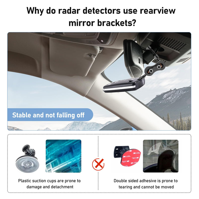 Radar Mount Mirror Mount Bracket for Escort MAX,MAX2,Older(2015-2019) MAX 360 Radar Detector（Not for 2020 Max360 or MAX360C）
