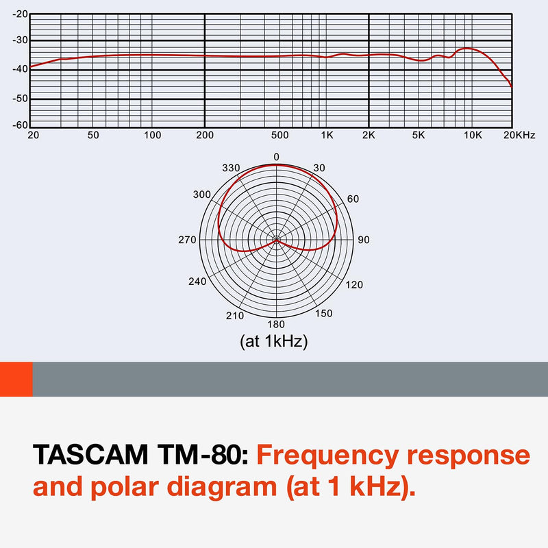 Tascam TM-80 Large Diaphagm Condenser Microphone,Silver