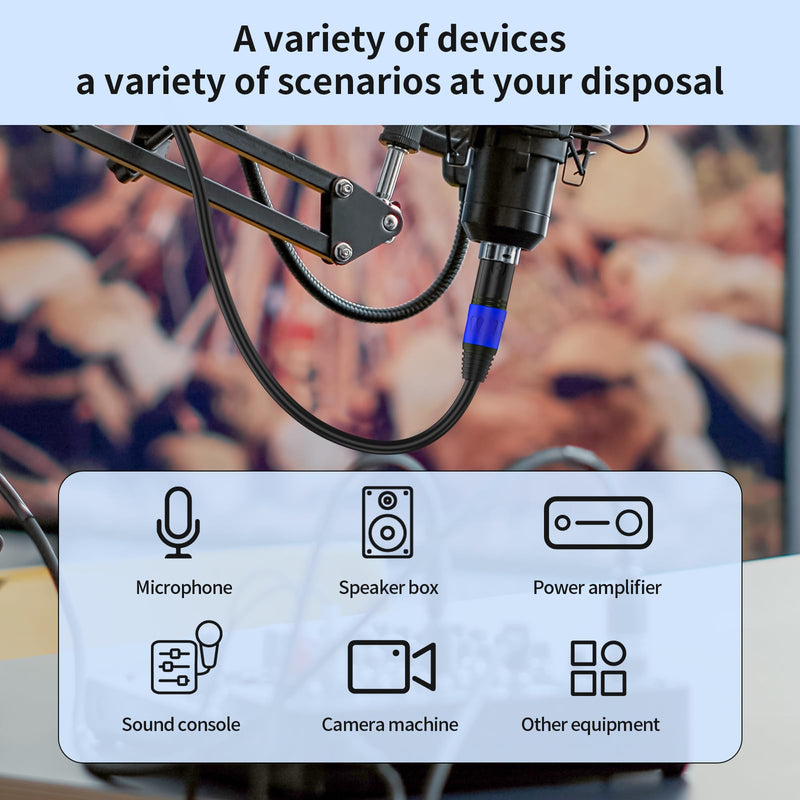 1/4" TRS to XLR 3M Pro Balanced Interconnect Cable,XLR Male to 1/4 Inch (6.35mm) Stereo Balanced Microphone Stereo Audio Converter AdapterCable 2Pack- 10FT XLR Male to 6.35mm-2Pack