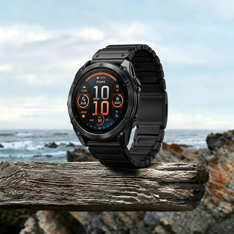 Magnetic Band Compatible with Garmin Watch Band 22mm/26mm，Quickfit Design Titanium Silicone Dual-Layer Link For Garmin Fenix 8/7/6 Pro/5 Plus/Tactix/MARQ/Endur/Quatix/Forerunner 935/945 Black Quickfit 26mm