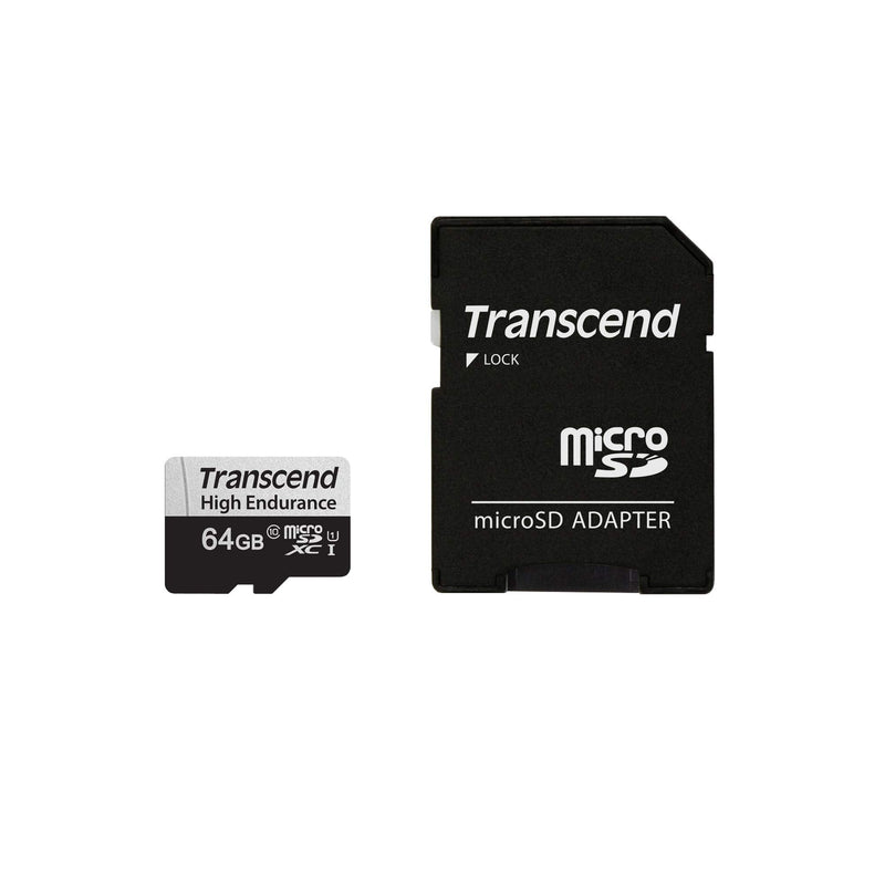 Transcend TS64GUSD350V 64GB UHS-I U1 Micro SD Memory Card BLACK