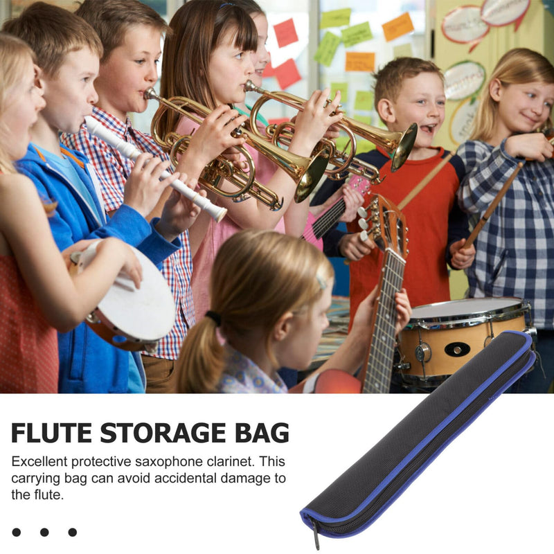 SUPVOX Sax Bag Blue Tote Bag Flute Carry Bag Flute Storage Bag Soprano Recorder Case Recorder Instrument Carrying Bag Flute Protective Case Soprano Recorder Case Bag Oxford Cloth Black