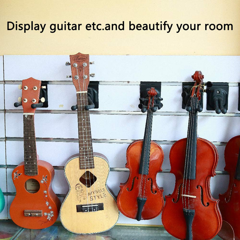 Guitar Hook Slatwall Adjustable Guitar Wall Mount Stand Hangers Guitar Bass Accessories Perfectly Display Musical Instruments for Musical Retail Shop,Bedroom,Playroom,Bar,Rehearsal Space 4-Pack