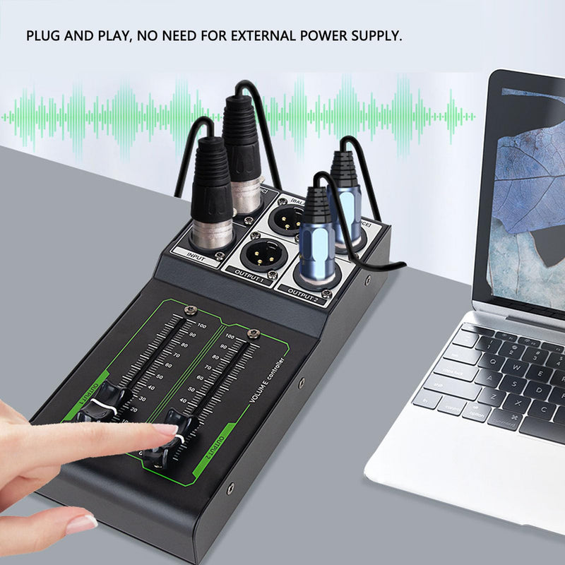 Professional Passive Volume Controller - Low Noise Audio Attenuator for Studio Recording, Live Sound Mixing | Compact Aluminum Alloy Design | Perfect for Sound Engineers & Studio Technicians