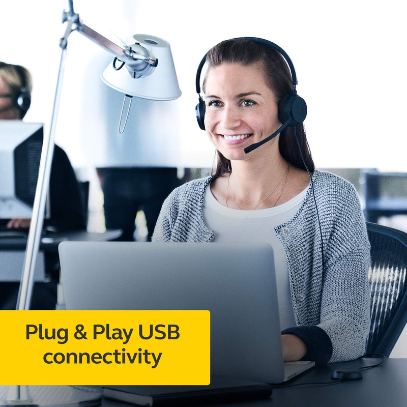 Jabra Evolve 20 UC Wired Headset, Stereo Professional Telephone Headphones for Greater Productivity, Superior Sound for Calls and Music, USB Connection, All Day Comfort Design UC Optimized Stereo Speaker
