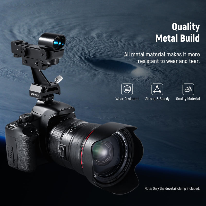 [AUSTRALIA] - NEEWER Telescope Finderscope Mount Adapter All Metal with Cold Shoe & 1/4" Thread for Camera Hot Shoe Mount, Standard 1.3in/33mm Finder Dovetail Base for Sky Astrophotography, LS-T16 
