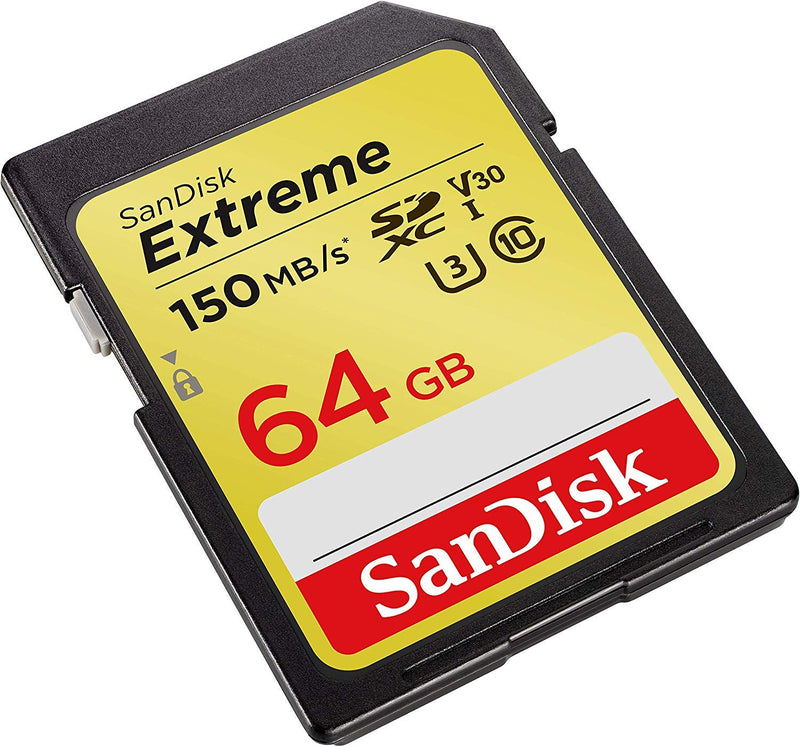 SanDisk 64GB SDXC SD Extreme Memory Card Works with Canon EOS 77D, 80D, 70D, 6D, 60D Digital DSLR Camera 4K V30 U3 (SDSDXVE-064G-GNCIN) Bundle with (1) Everything But Stromboli Combo Card Reader