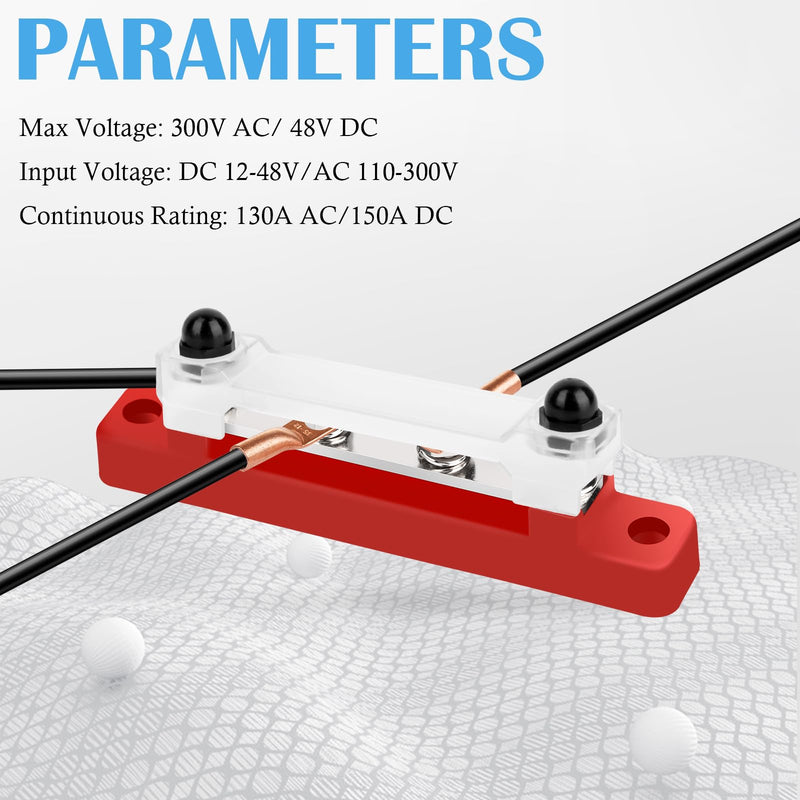 Busbar 12V-48V DC Busbar Busbar Power Rail Distribution Block Power Distribution Block with 4 x M6 Connection Bolts Black Red for RV Car Yacht Boat Pack of 2
