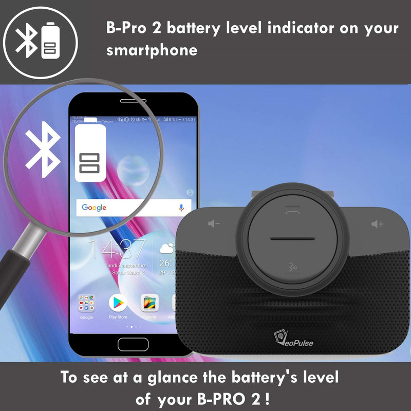 Car Speakerphone B-PRO 2 Hands-Free kit, 6W Hi-Fi Speakers, with Bluetooth Automatic multipoint Cellphone Connection