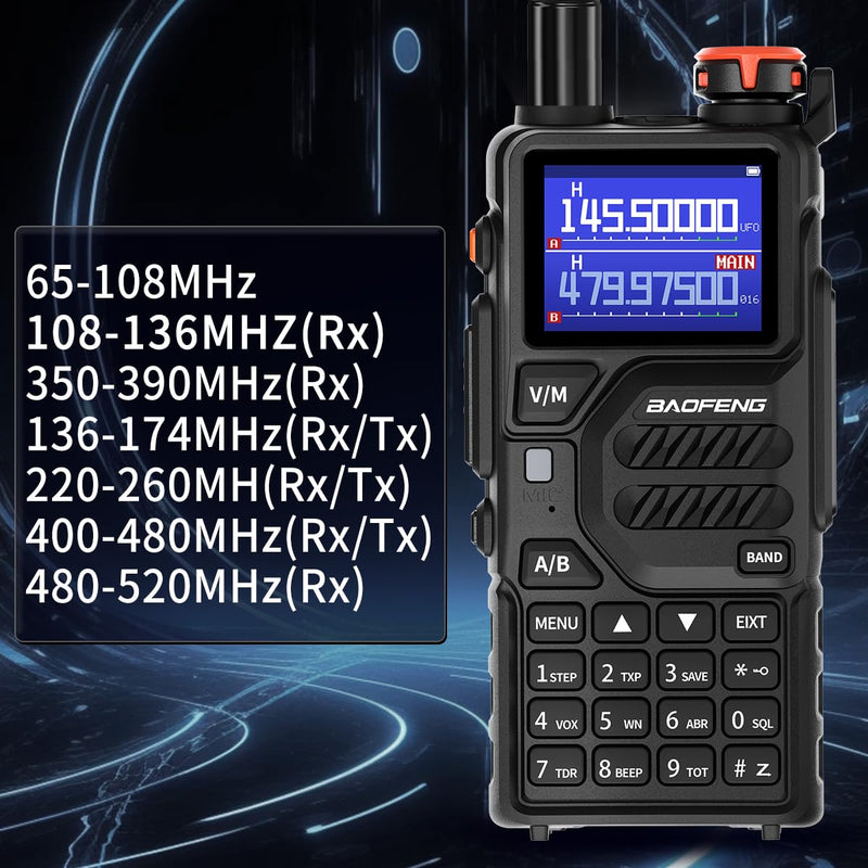 BAOFENG Radio K5PLUS Ham Radio Handheld UV-K5 Walkie Talkies Long Range Two Way Radio,GMRS Radio with Copy Frequency,AM,USB-C Charging for Hunting Survival Gear