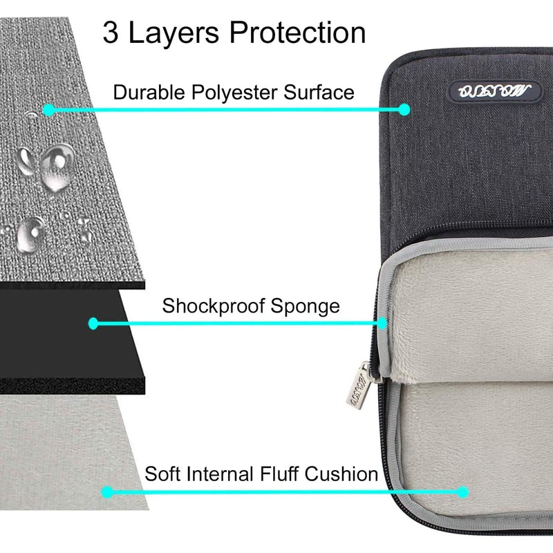 MOSISO Laptop Sleeve Bag Compatible with MacBook Air 15 inch M3 A3114 M2 A2941 2023 2024/Pro A1990 A1707,Surface Laptop 15,Dell XPS 15,HP Stream 14, Polyester Vertical Case with Pocket, Space Gray