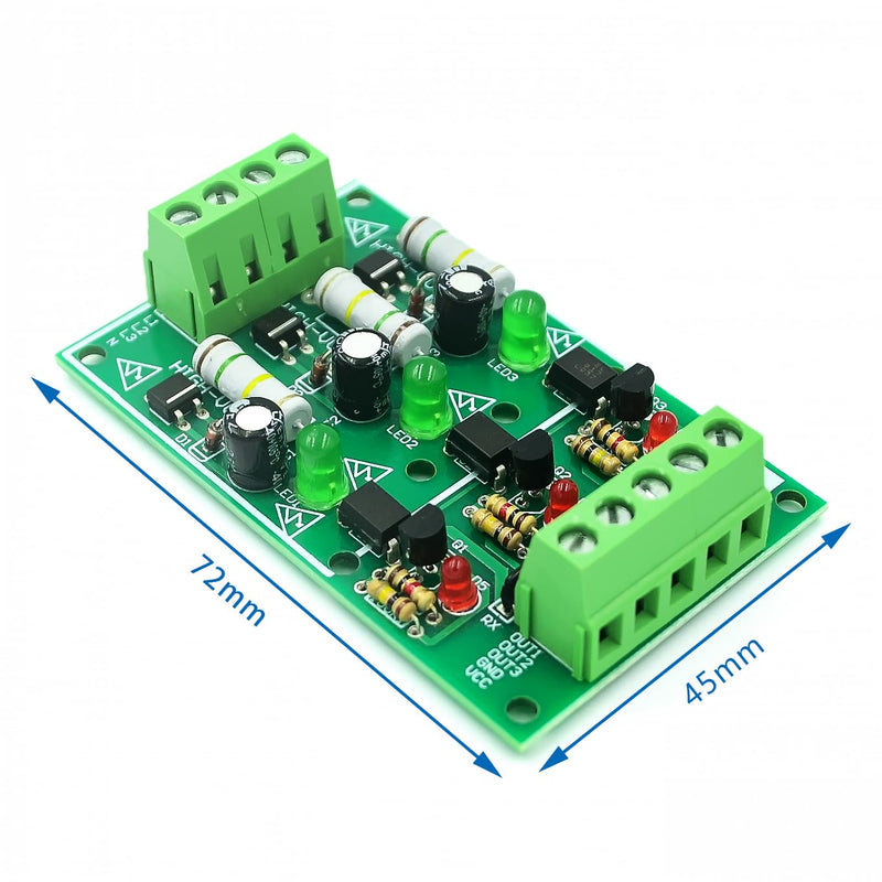 Hailege AC 220V Optocoupler Module (3 Channel) AC Optocoupler AC Detection Module 3-5V or PLC 24V Level Power Supply for SPS MCU 3 channels