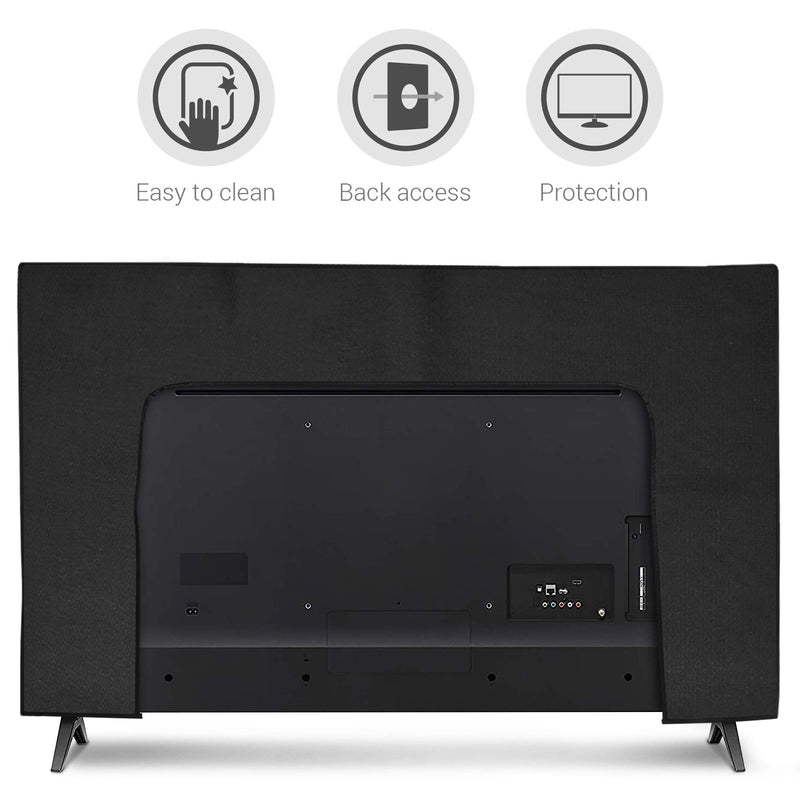 kwmobile Dust Cover for 49-50" TV - Fabric TV Display Protector for Flat Screen TVs - Black