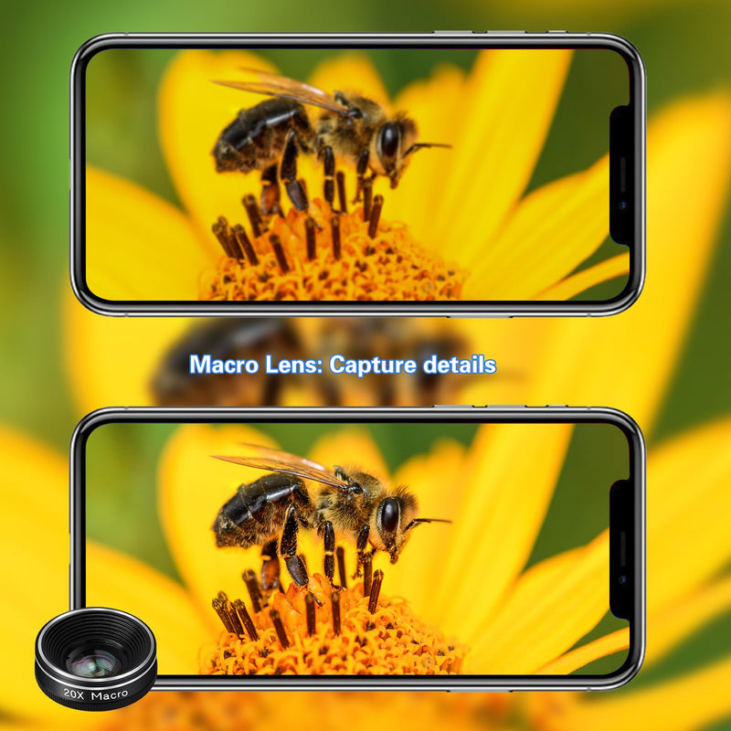 [AUSTRALIA] - Phone Camera Lens, 198 Fisheye Lens + 120 Super Wide-Angle Lens + 20x Macro Lenses Camera Photography Accessories kit Gadgets for iPhone Samsung Android Smartphone 