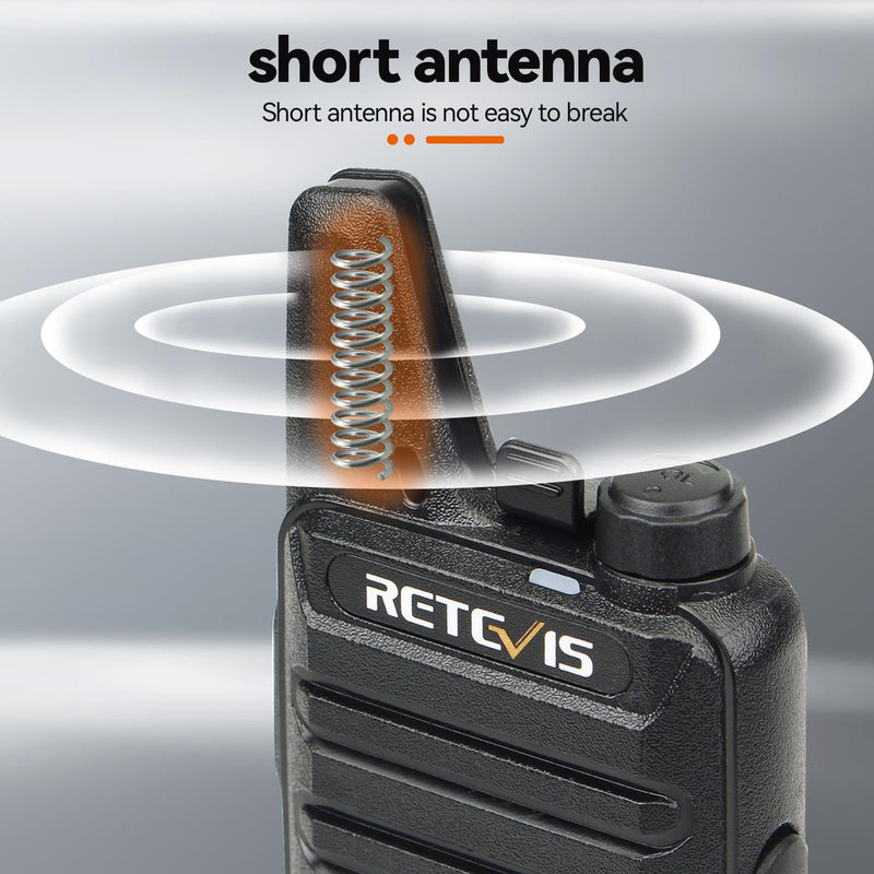 Retevis RT22 Two Way Radio Long Range Rechargeable,Portable 2 Way Radio,Upgrade Type C Handsfree Walkie Talkies for Adults Cruise Hiking Hunting Skiing(4 Pack) Black