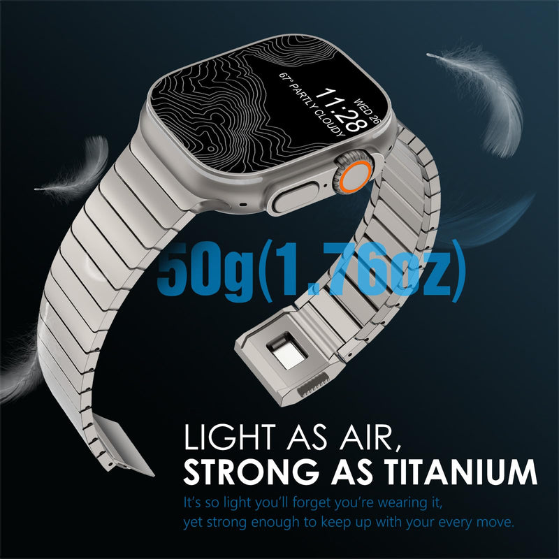 NewWays Titanium Link Bracelet Band for Apple Watch Ultra 3 2 1, Series3-11 | Premium Titanium, Lightweight Comfort, Exceptional Strength, Skin-Friendly, Built to Last Titanium Grade 2 42mm(Series 3)/44mm/45mm/46mm/49mm