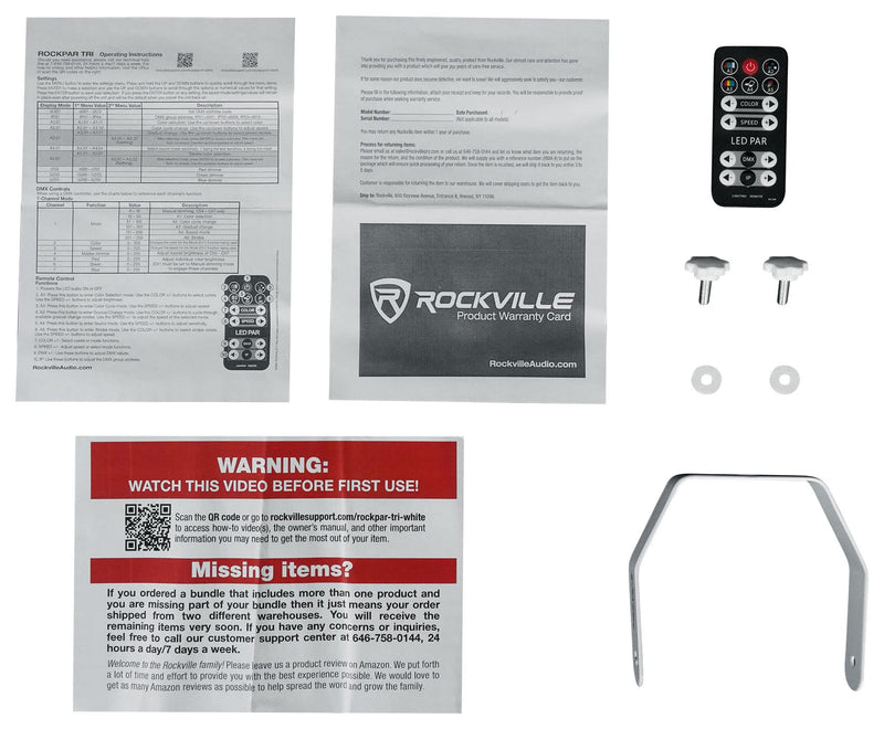 [AUSTRALIA] - Rockville RockPAR TRI White Compact LED Par Can Light, RGB, 12 Tri-Color LEDs, DMX, Auto/Sound/Master-Slave Modes, Adjustable Beam, Wireless Remote, for DJs and Events 