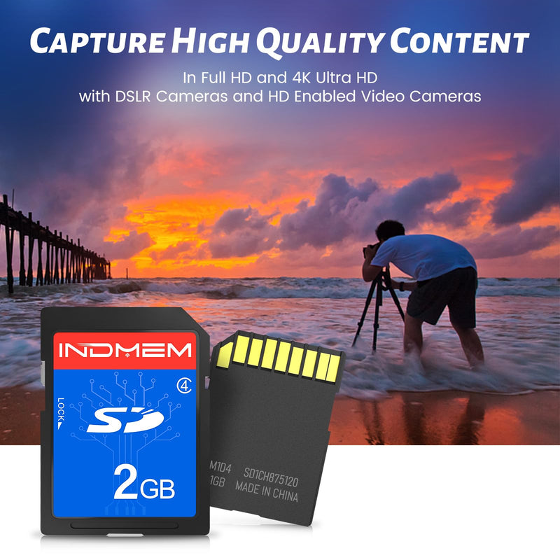 [AUSTRALIA] - INDMEM 2GB SD Card, 8 Packs Class 4 2GB Flash Memory Card MLC Standard Secure Digital Cards Camera Card 2GB(8pcs) 