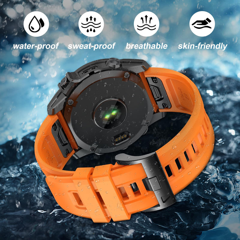EZMVZKU 22mm Quickfit Silicone Band Compatible with Garmin Fenix 8/8Pro 47mm/Fenix 7/7 Pro/6/6 Pro/5 Plus,Watchband for Forerunner 970 965 955/Approach S70/Tactix 8/Quatix 8 47mm/Descent G2/G1 Solar SC-7pack1
