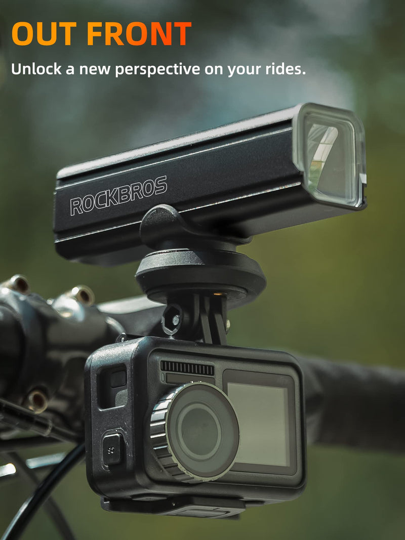 ROCKBROS Out Front Mount Compatible with Garmin, iGPSPORT - Bike Handlebar 1.26’’-1.38’’/ 32-35mm