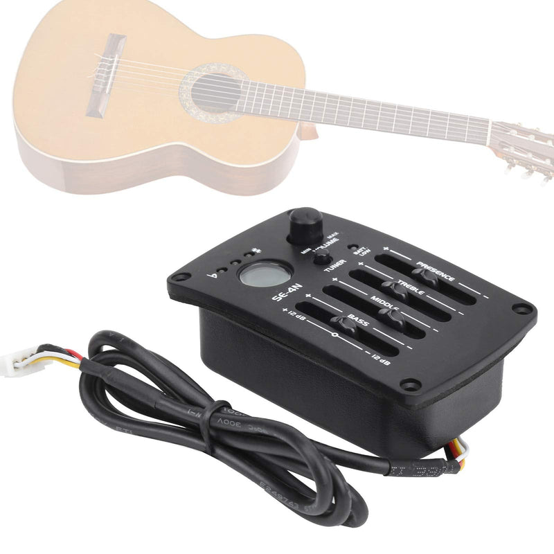 [AUSTRALIA] - 4 Band Equalizer Digital Tuner Pickup, EQ Equalizer Pickup Acoustic Guitar with LCD Display, 4 Band Preamp Musical Instrument Accessories SE?4N Electric Guitar EQ Pickups 