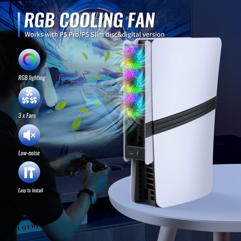 PS5 Pro / PS5 Slim/Stand and Cooling Station Cooling Fans for PS5/ Pro/Slim/,
