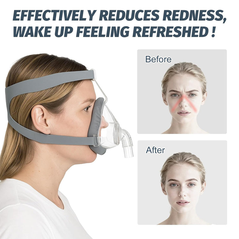 [AUSTRALIA] - 4PCS CPAP Mask Liners, Soft Mask Cushion Covers Washable for Airfit F20, Sleep Apnea Mask Liner, Universal CPAP Accessories Reusable Face Cushion Pads Fit for Most Full Face Masks, Reduce Noisy (Grey) 