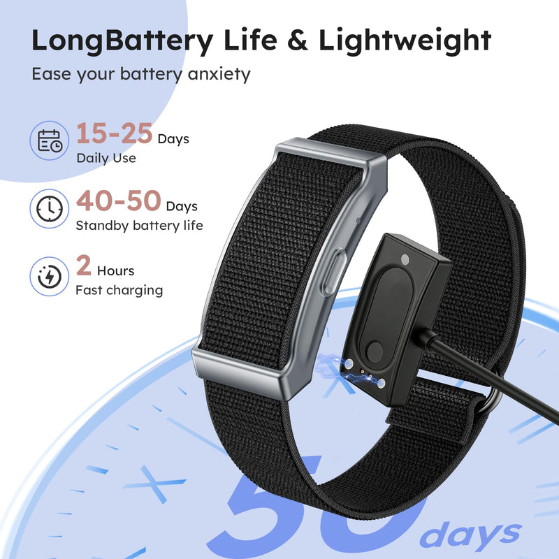 Smart Bracelet for Men Women Wearable Fitness Smart Wristband Heart Rate/Sleep Tracker/Pedometer/Call Reminder Multiple Sport Modes IP68 Waterproof Activity Tracker with 2 PCS Bands black