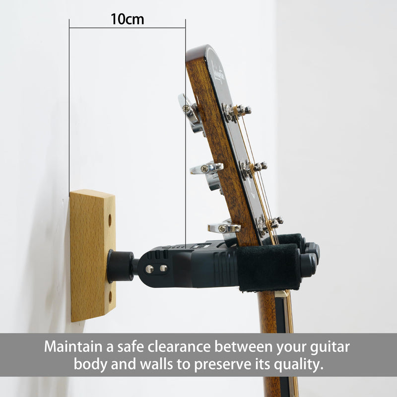 Sondery Guitar Hanger Wall Mount, Auto Lock and Adjustable Hook Holder for Acoustic and Electric Guitar, Ukulele, Bass, Banjo and Mandolin (W 2 PACK)