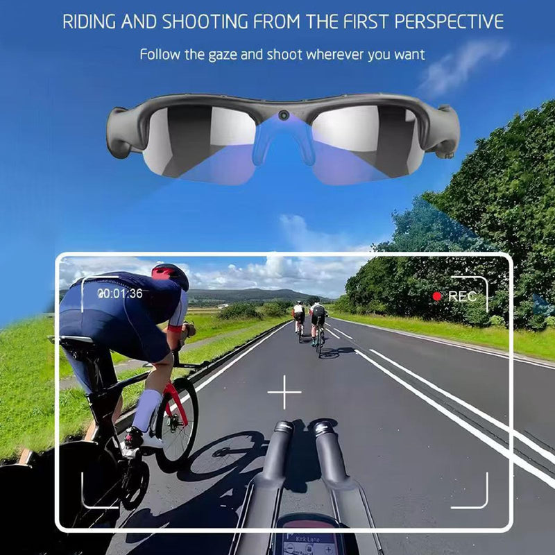 Tangxi 1080P Camera Glasses, 2.4G WiFi Smart Glasses with 12MP Camera, Video Recording Sunglasses with APP, Open Ear Audio, Polarized Glass for Outdoor Sports