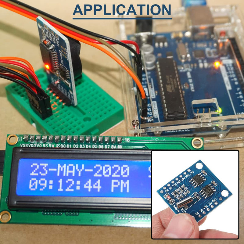 DAOKAI RTC I2C Module DS1307 AT24C32 Real Time Clock Module, High Precision 24C32 Memory Clock Module, Compatible with Arduino AVR PIC 51 ARM (5 Pieces)