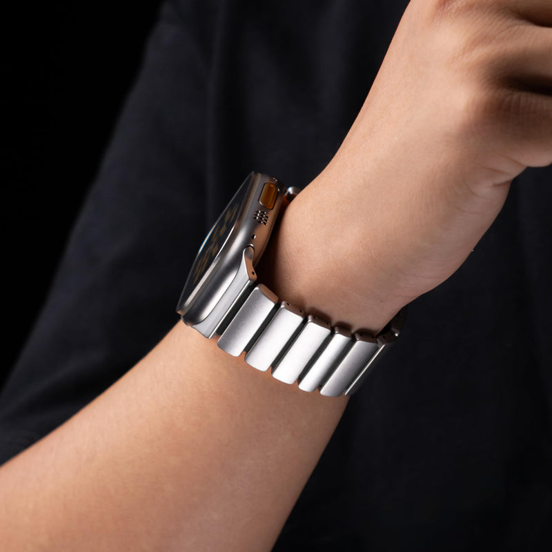 Titanium Band Compatible with Apple Watch Ultra 3/2/1 49mm 46mm 45mm 44mm 42mm,Titanium Silicone Dual Layer, Magnetic Clasp Metal Bracelet Replacement Strap for iWatch Series 11 10 9 8 7 6 5 4 3 2 1 SE (Titanium Black, 49mm/46mm/45mm/44mm/42mm(Series 3))