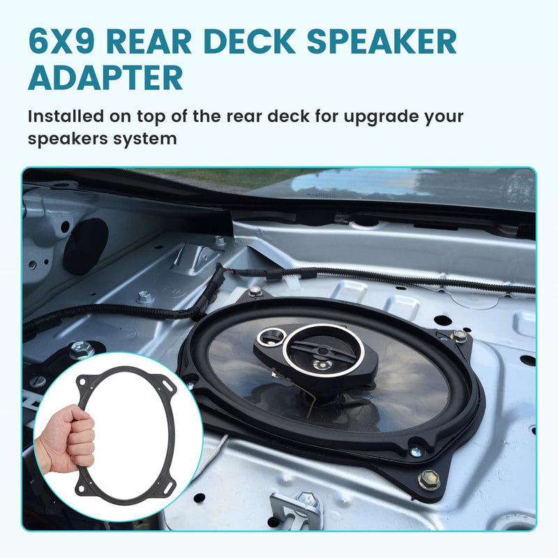 6x9 inch Rear Deck Speaker Adapter Spacer Ring for Toyota Camry/Corolla/Yaris 2002-2013 Install Aftermarket Radio Speaker Mounting Bracket
