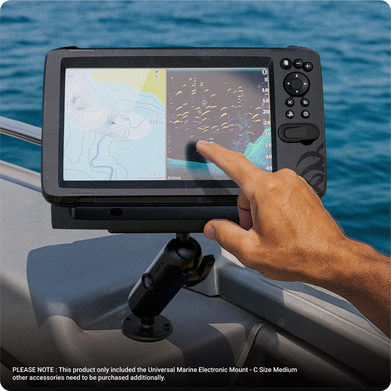 TUSITA Universal Marine Electronic Mount - C Size Medium, Aluminum Fish Finder Mount with 1.5" Ball for Boat, 360° Rotation, High Salt Water Resistant, Compatible with Garmin, Lowrance and More Medium Arm