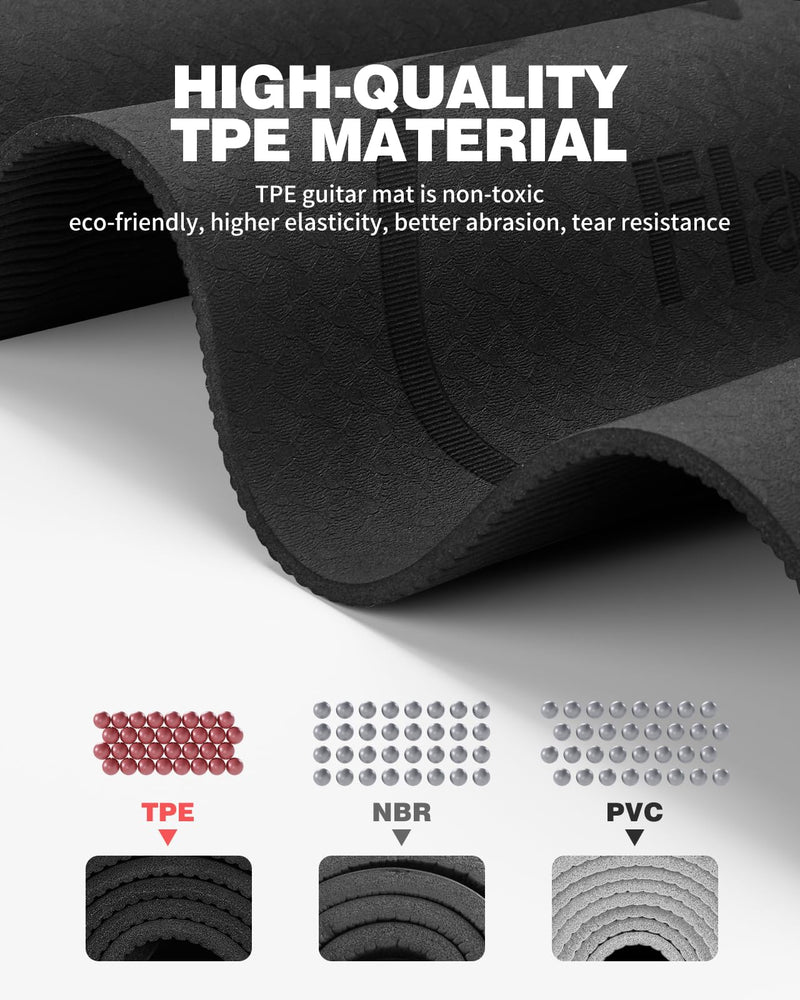 [AUSTRALIA] - FA-16 Guitar Neck Rest and Guitar Mat, Guitar Cleaning Kit Tool with Dual Heights Support, TPE Material Workbench Mat, Repair and Maintenance Work Mat for Guitar Bass Banjo Mandolin Ukulele 