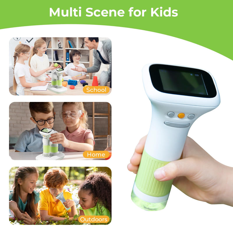 Microscope for Kids, M&G 1000X Handheld Digital Kids Microscope with 2.0 Inch Screen, Portable Pocket Miniscope Educational Science Toys for Age 3 4 5 6 7 8 9 10 11 12 Girls Boys