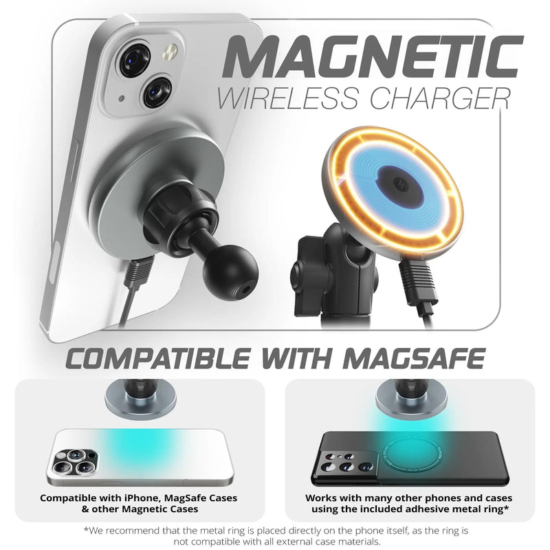 Tackform Link Vent Mount Magnetic Wireless Charging Phone Holder - Compatible with MagSafe, 2016-2023 Toyota Tacoma and 2014-2021 Toyota Tundra | CNC Billet Aluminum Bracket, Zero Slip | Short Reach Charging-Magnetic