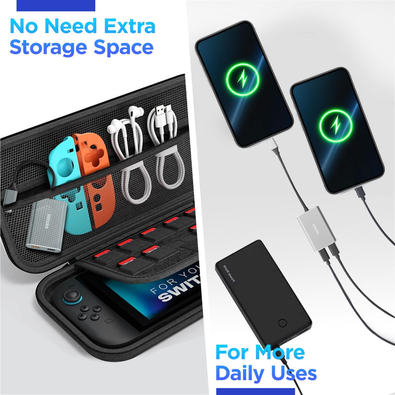 HiBloks USB-C AR Hub and Charging Adapter for Switch 2 and AR Glasses | Charge and Play Adapter with 4K60Hz and 65W Fast Charging for Switch 1&2/Rokid/Xreal/RayNeo/VITURE/iPhone 15&16 &17
