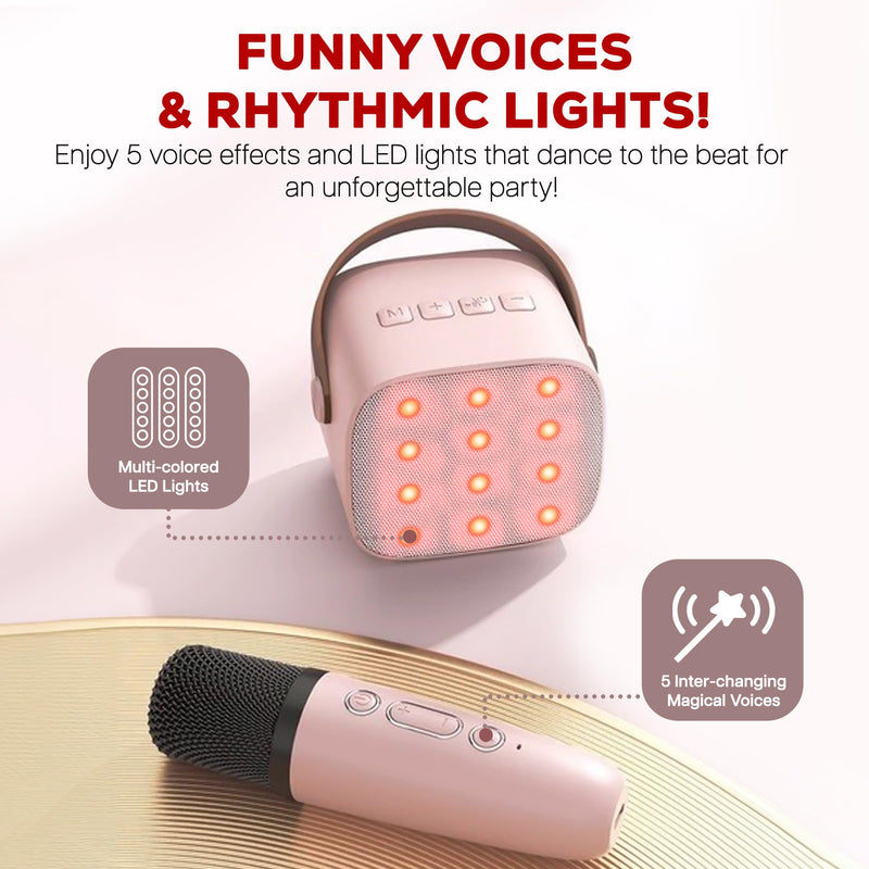 Mini Karaoke Machine Gift for Kids – Portable Karaoke System with 2 Mini Microphone for Girls – Fun and Easy to Use – Perfect for Parties and Sing-Alongs