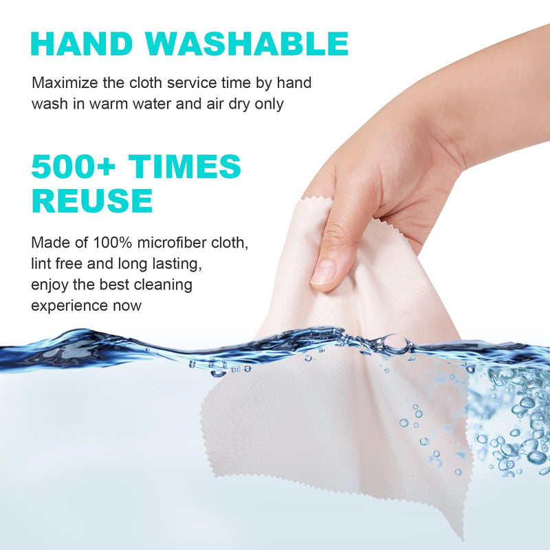 SmoTecQ Glasses Cleaning Cloth, Premium Microfiber Lens and Screen Cleaner, Reusable and Washable - Pack of 8, 7 x 6-Inch, Dark Blue and Grey 6" x 7", 8 Pack