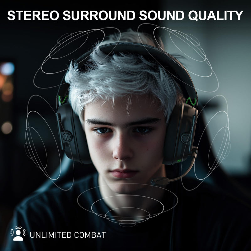 [AUSTRALIA] - Wireless Gaming Headset for PS5, PS4, PC, Switch – 2.4GHz & Bluetooth Headphones with Mic, 20ms Low Latency, 3D Stereo Sound, ENC Noise Canceling, RGB Lighting, 50H Battery Life Graphite Black 