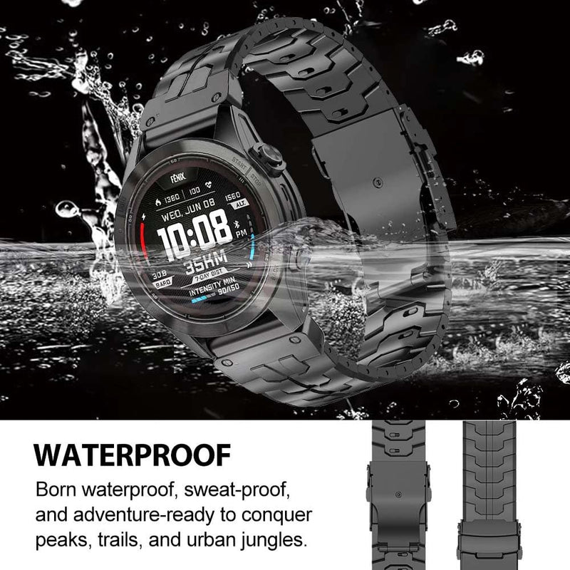 No Tool Needed 22mm Titanium Band Compatible for Tactix 8 47mm/Fenix 8 47mm/7/6 Pro/Forerunner 965,26mm Metal Quick Fit WatchBand for Tactix 8 51mm/Instinct 3 50mm/Fenix 8 51mm/7X Pro/6X Pro Sliver
