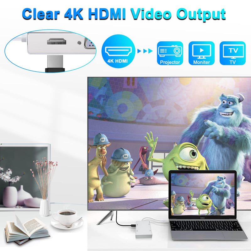 USB C to HDMI DVI VGA Adapter, Weton 4 in 1 USB-C hub to 4K HDMI, VGA, DVI Video Adapter, Male to Female Multi-Display Video Converter Monitors Connector for Mac Pro, MacBook Air, iPad Pro, XPS, etc