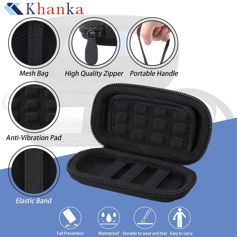 Khanka Hard Case for KardiaMobile 6 Channel / 1 Channel ECG Heart Monitor, Case Compatible with Kardia 6L 1L ECG with Carabiner Hook and Carry Strap (Pill Box and ECG Not Included)