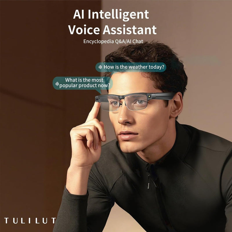 AI Smart Glasses with 8MP Camera – Bluetooth Sunglasses for Men with Real-Time Translation, Voice Assistant, Open-Ear Audio, Auto Photochromic Lenses Lenses L802-US