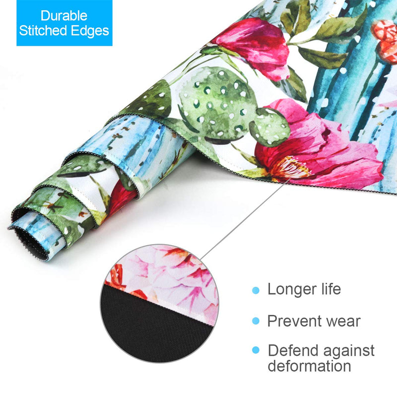 Anyshock Desk Mat, Extended Gaming Mouse Pad 35.4" x 15.7" XXL Keyboard Laptop Mousepad with Stitched Edges Non Slip Base, Water-Resistant Computer Desk Pad for Office and Home (Cactus) Green Cactus