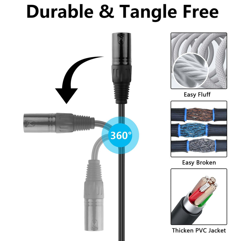 GINTOOYUN 5 Pin XLR to RJ45 Adapte Cable 2 Pcs DMX XLR 5 Pin Male to RJ45 Male Connector Extension Cable XLR Audio Cable for amplifiers,Mixers, KTV Equipment,Lighting and Sound（30CM/11.8in） 5 PIN XLR Male to RJ45 Male